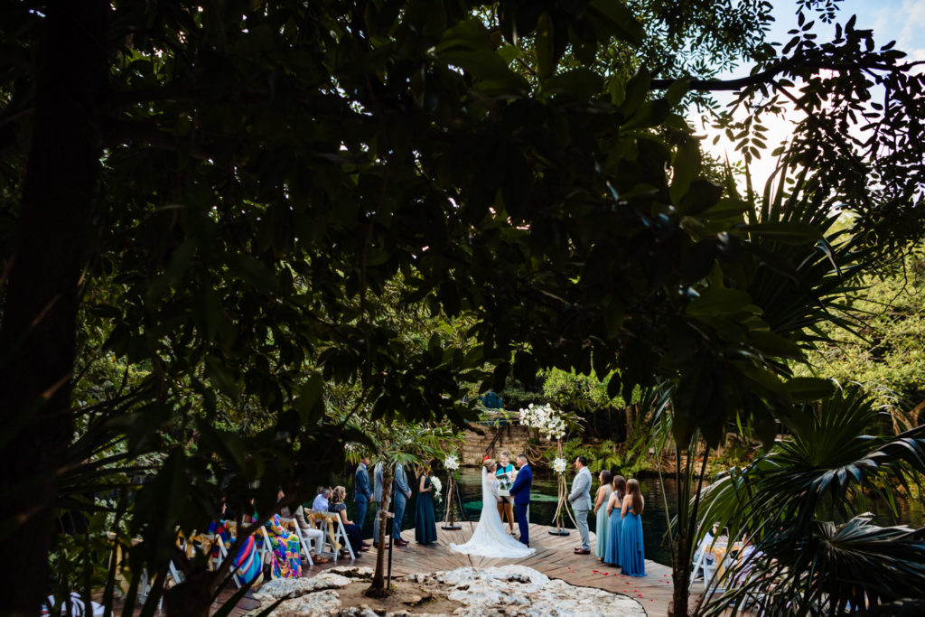 Sandos Caracol Cenote Wedding Photos | Alma + Jason