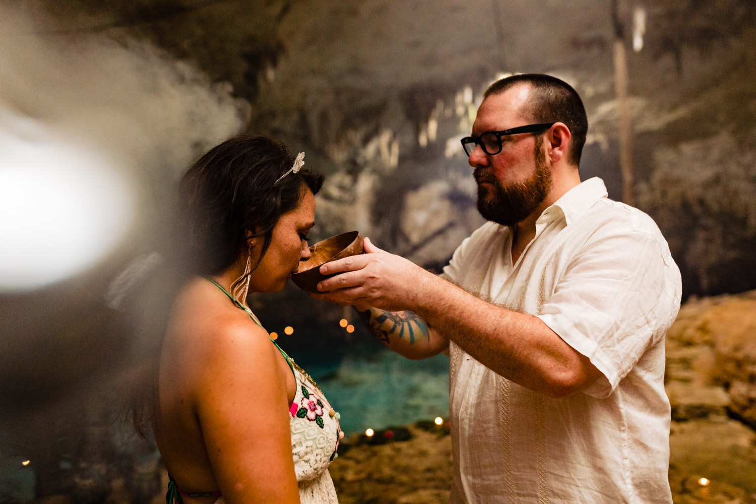 Drink my love on Tulum Mayan Wedding Ceremony