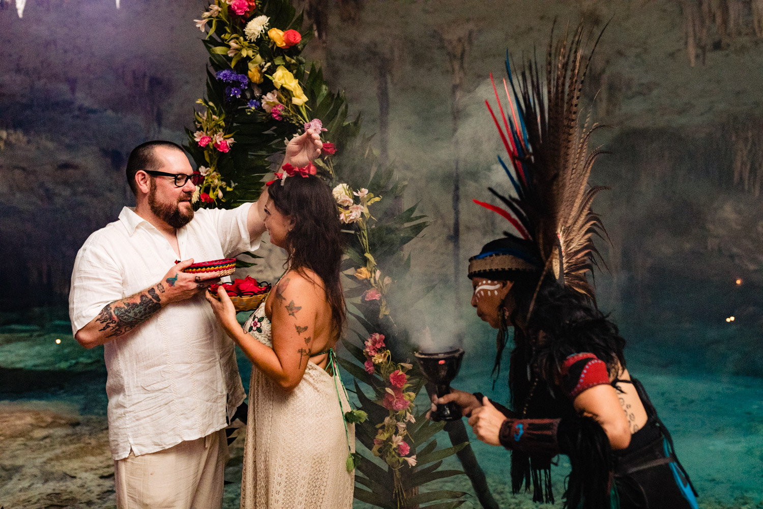 Cenote Tulum Mayan Wedding Ceremony