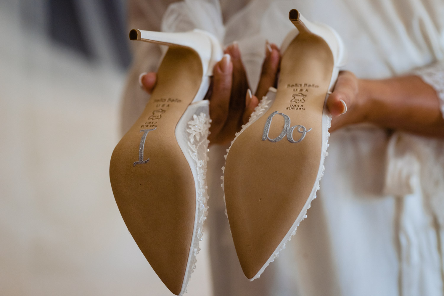 Wedding shoes at Dreams Tulum