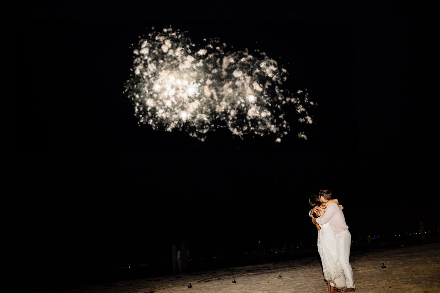 Cancun Wedding Fireworks