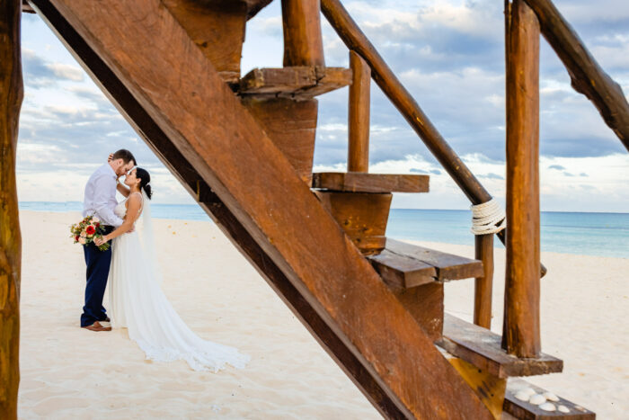 Sandos Playacar Beach Wedding | Kiana + Travis