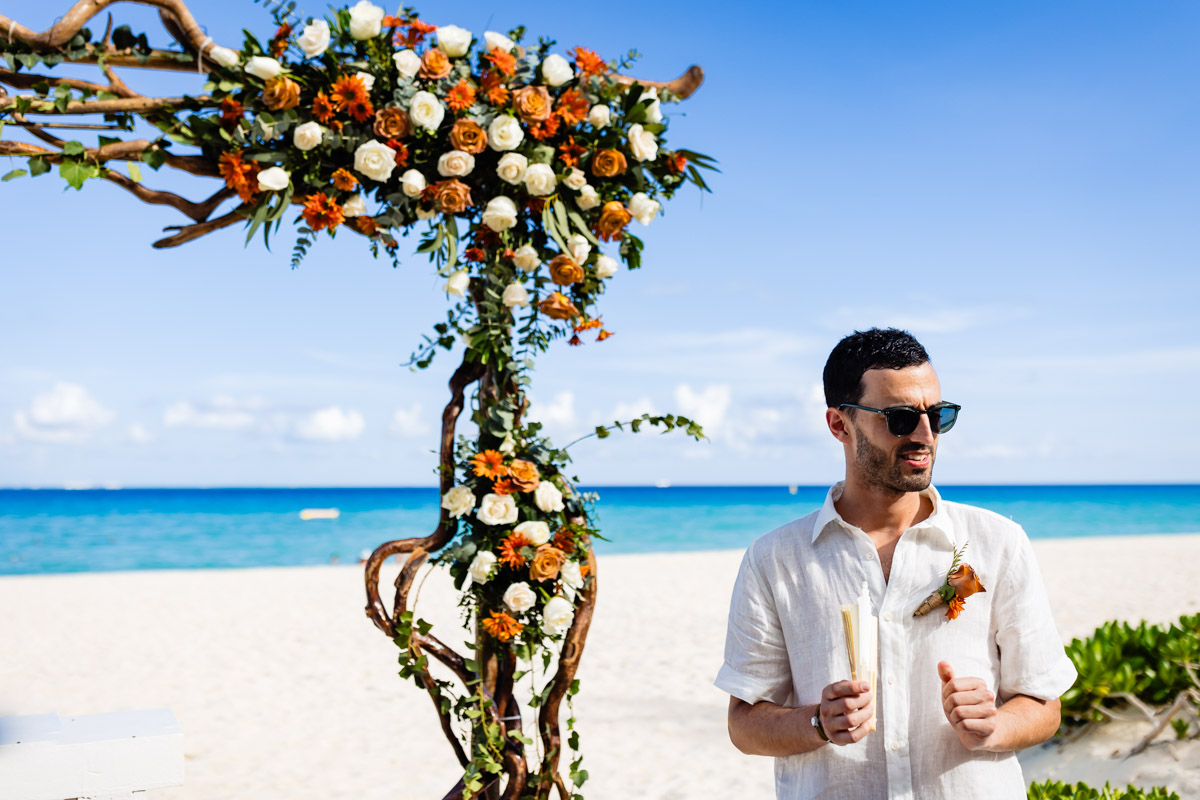 The groom waiting the bride