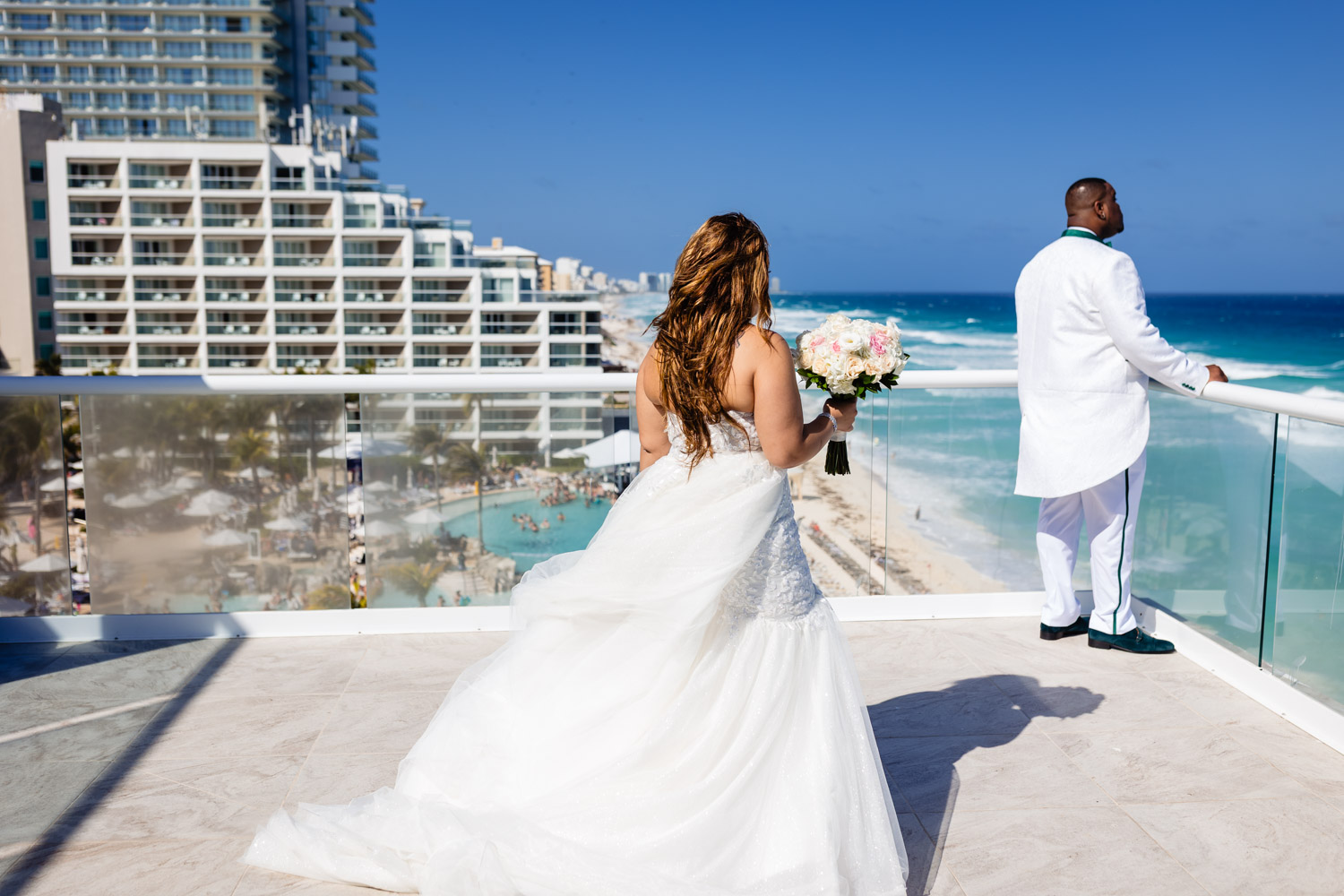First Look in Wedding at Hard Rock Cancun