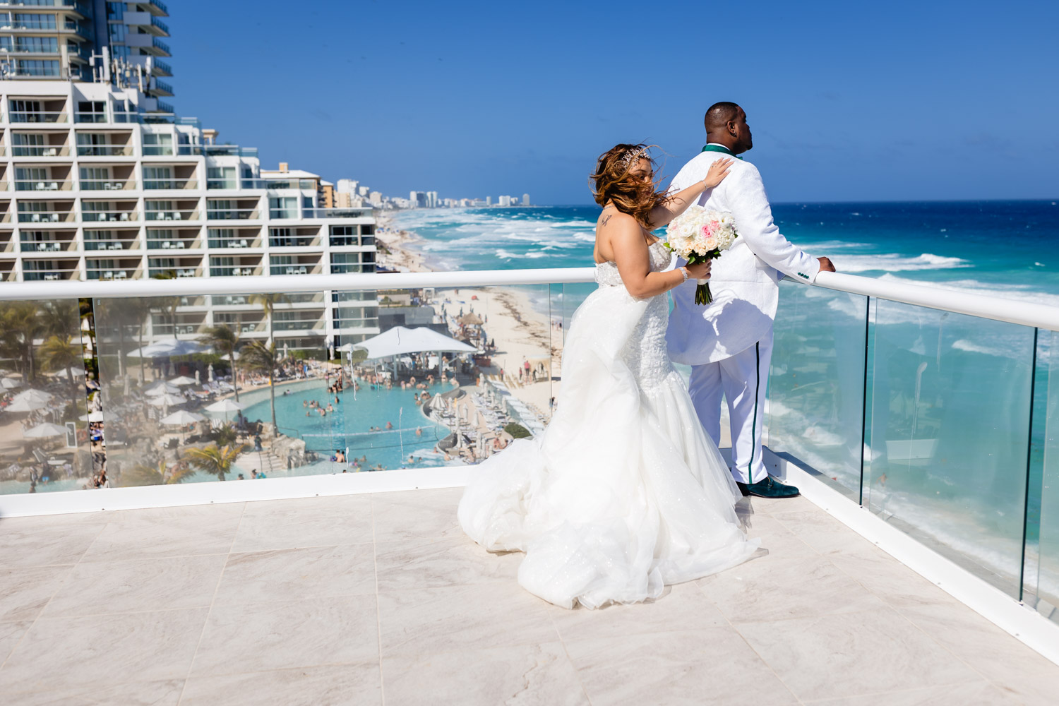 First Look in Wedding at Hard Rock Cancun