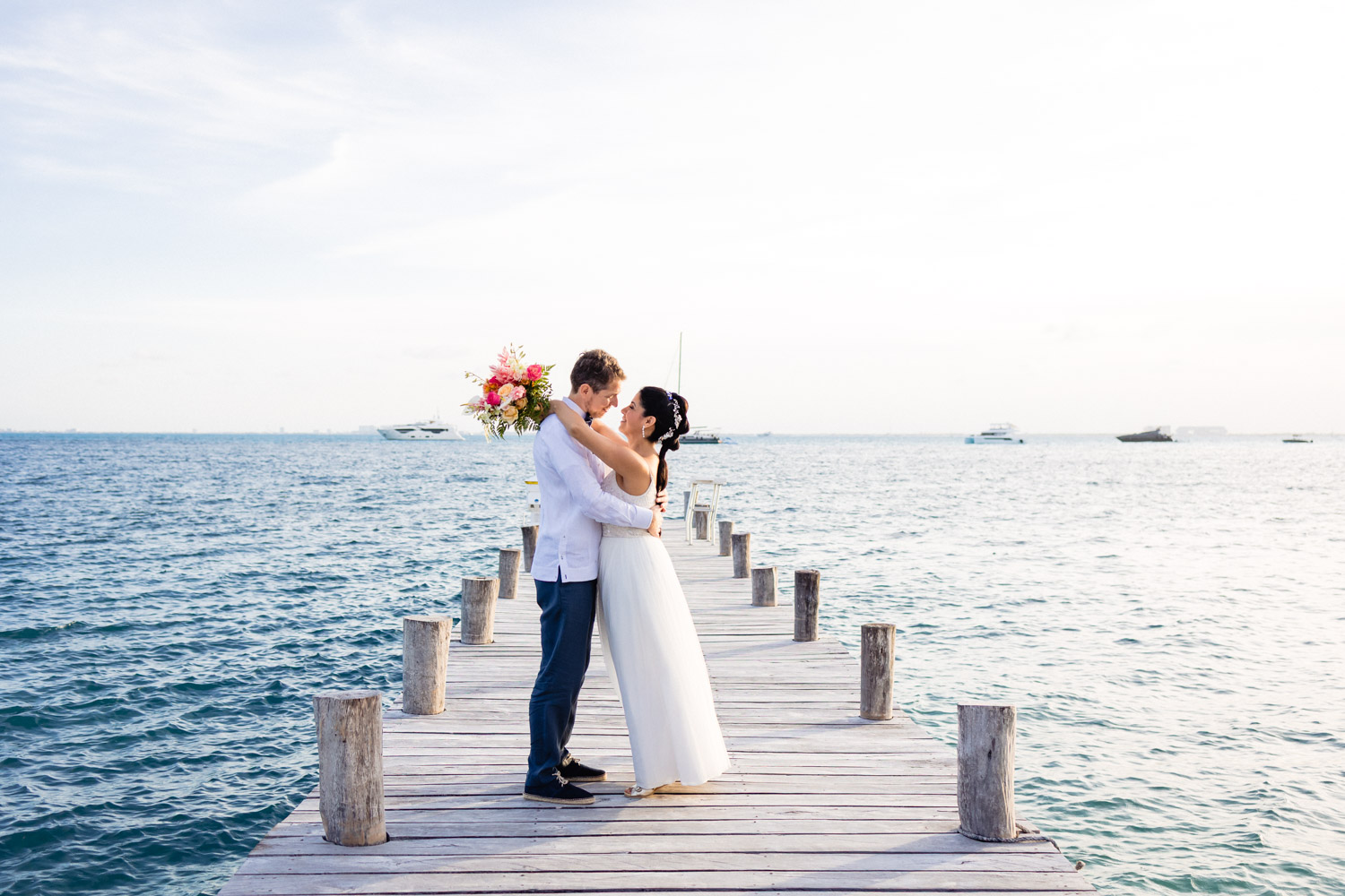 Stunning Beach Wedding Photos in Isla Mujeres
