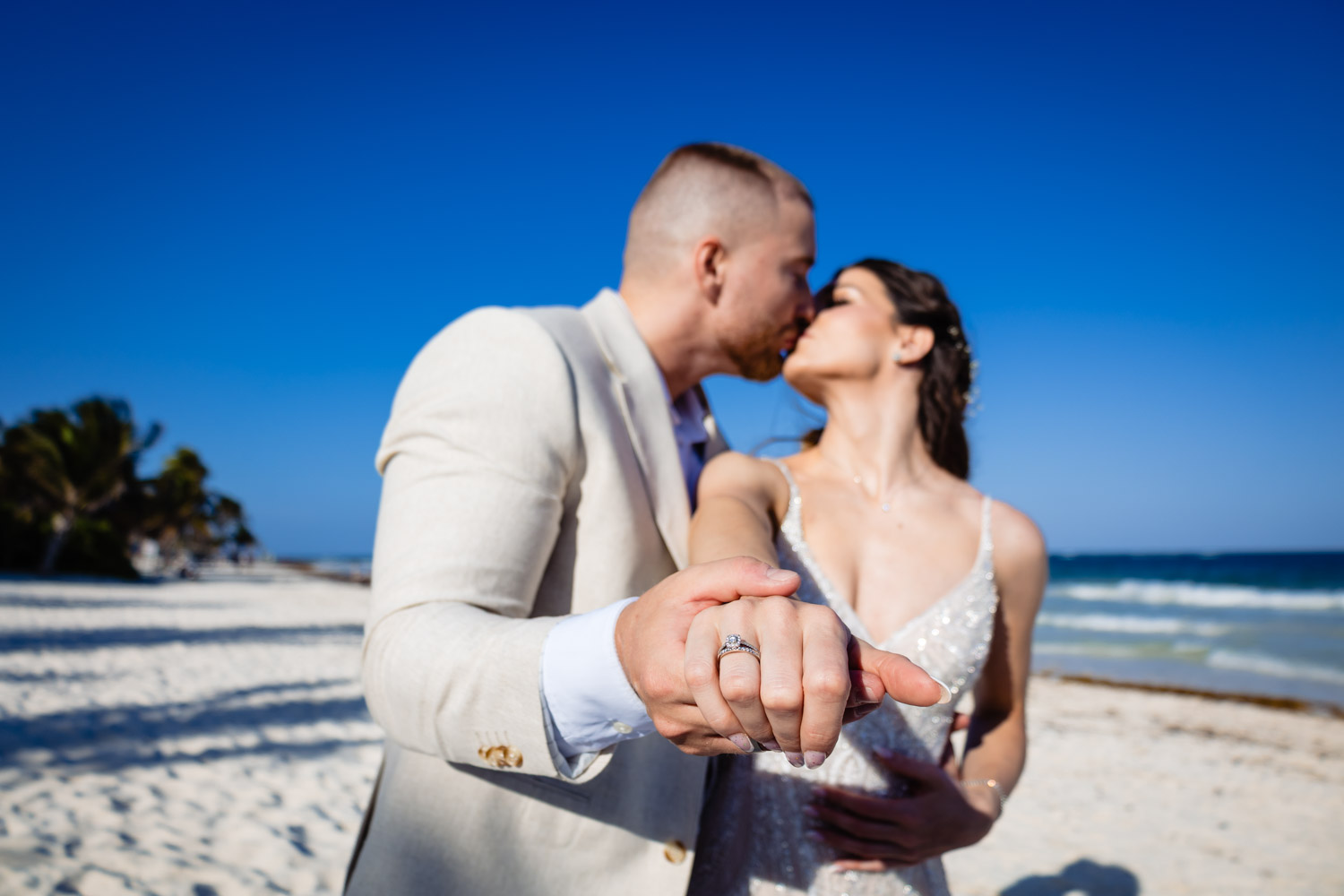 Intimate beach elopement photos Tulum