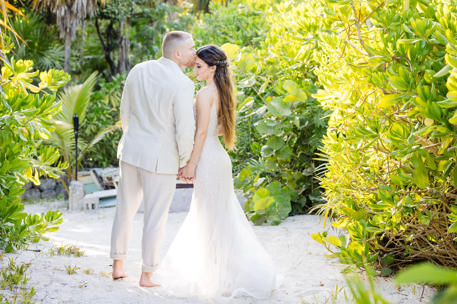 Intimate beach elopement photos Tulum