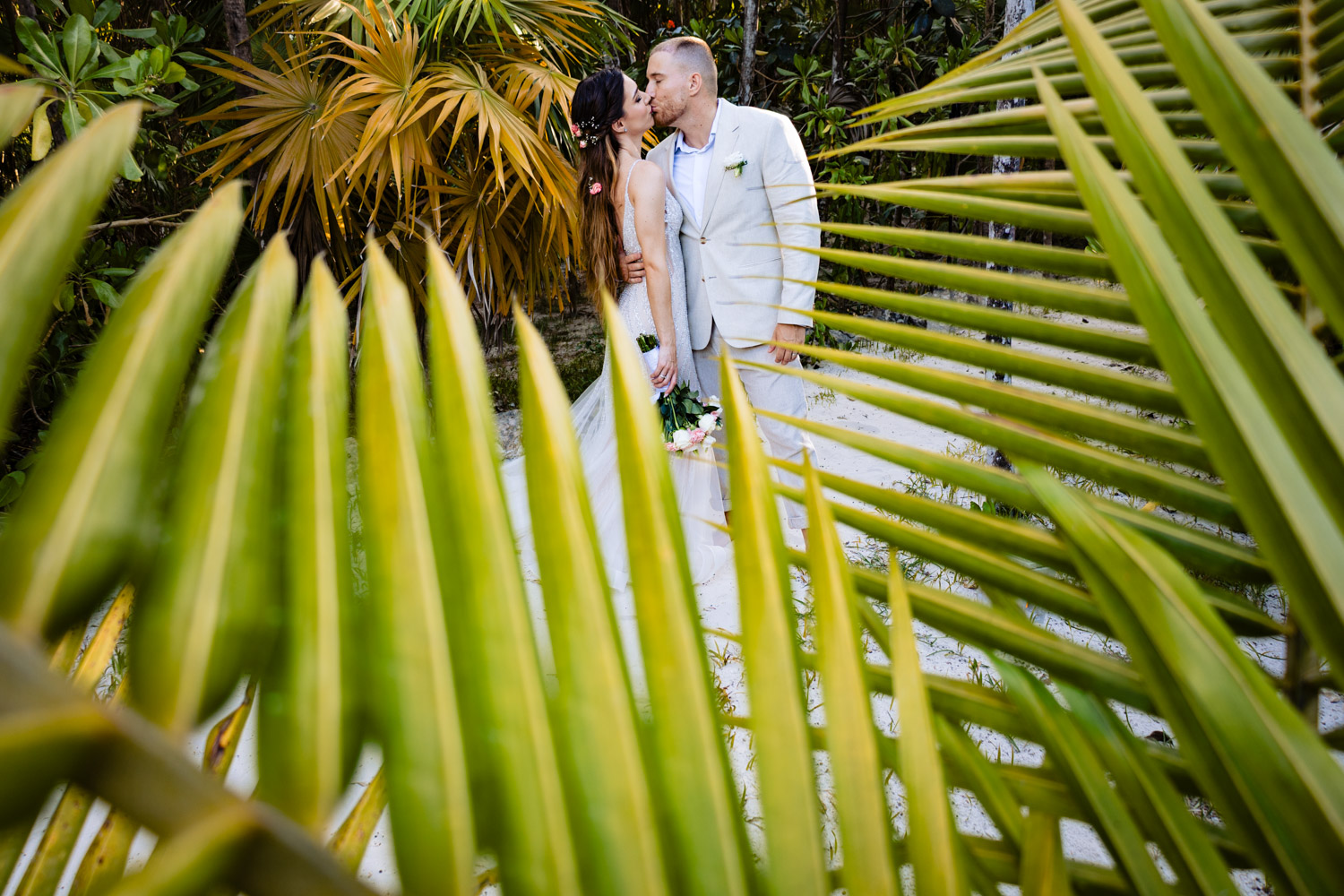 Intimate beach elopement photos Tulum