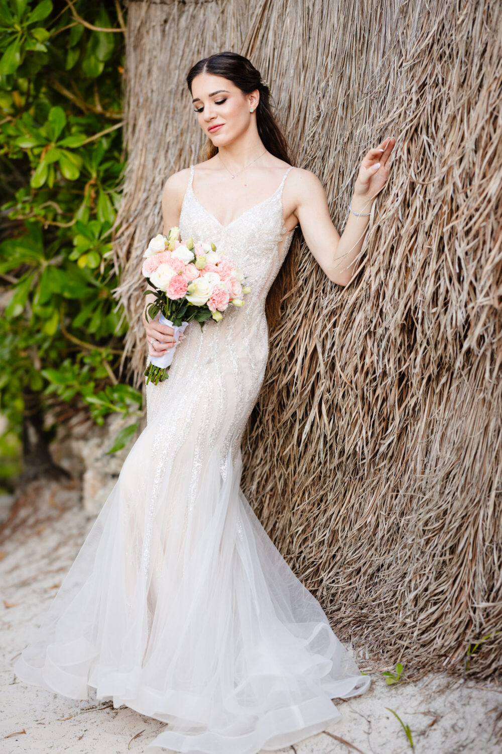Intimate beach elopement photos Tulum
