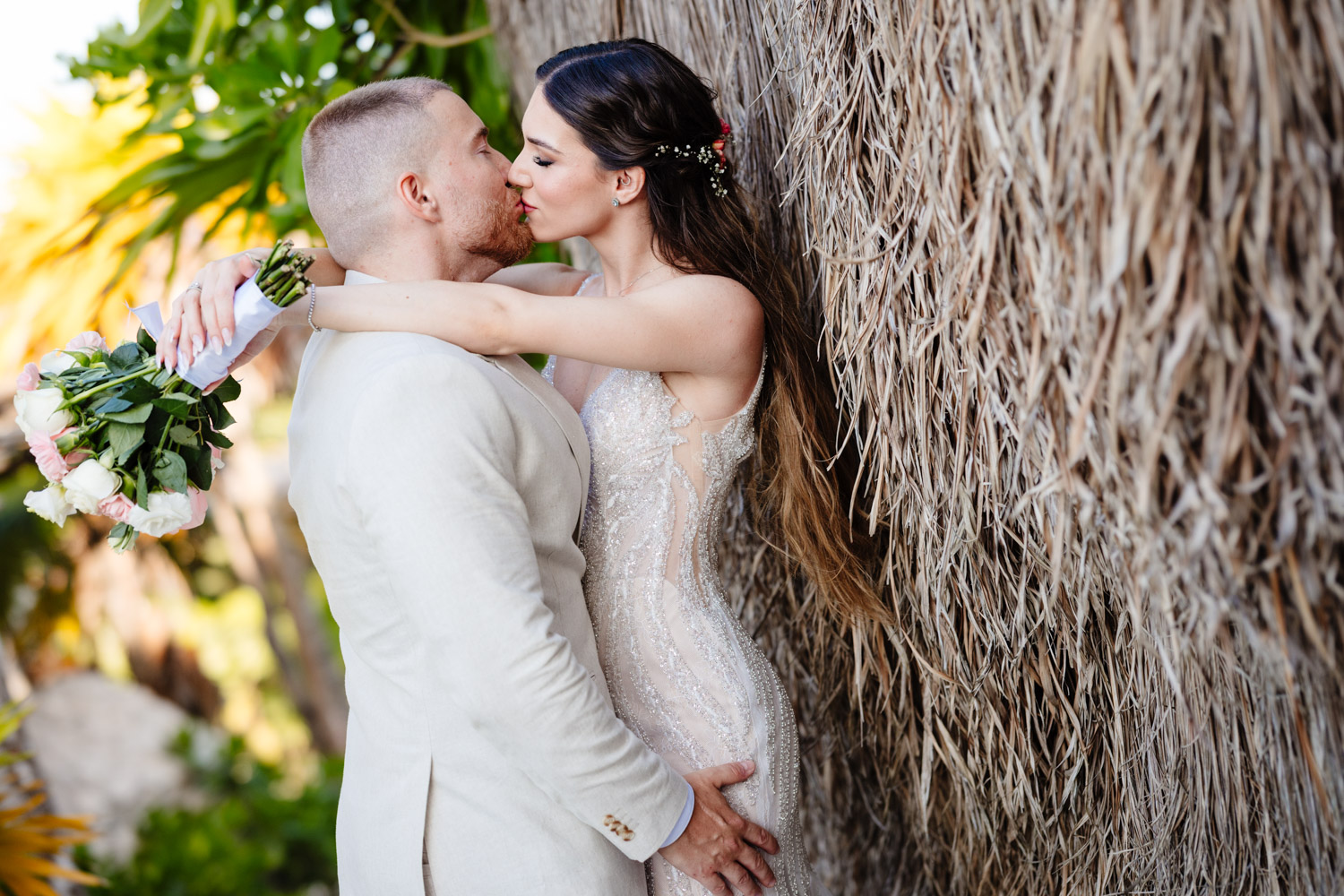 Intimate beach elopement photos Tulum