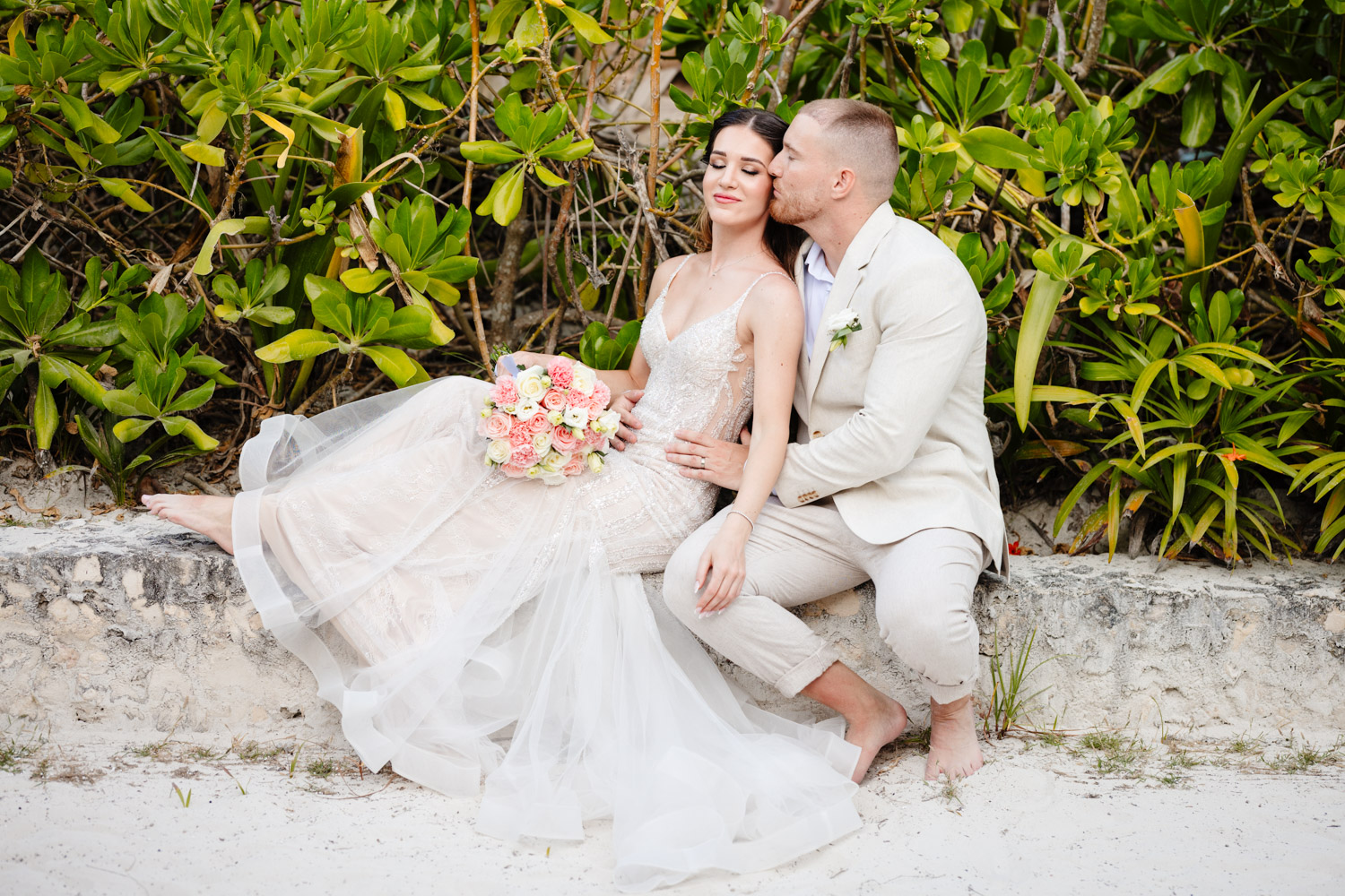 Intimate beach elopement photos Tulum