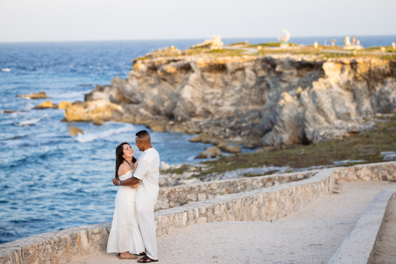 Romantic honeymoon photo session in Isla Mujeres, Mexico.