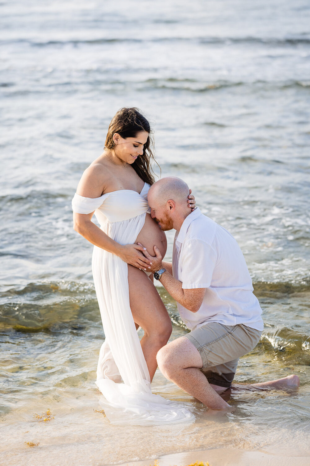 maternity photoshoot Playa del Carmen beach