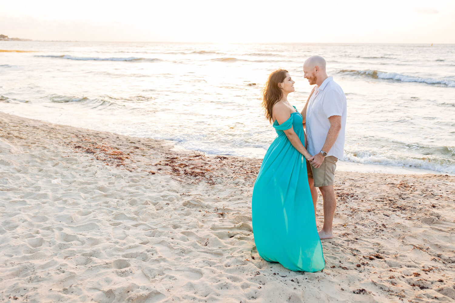 maternity photoshoot Playa del Carmen beach
