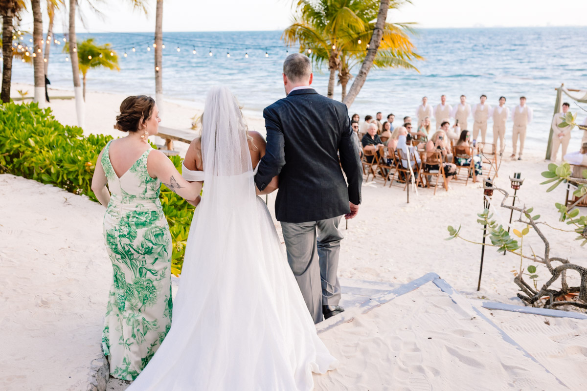 Isla Mujeres Mexico beach wedding ceremony emotional moment