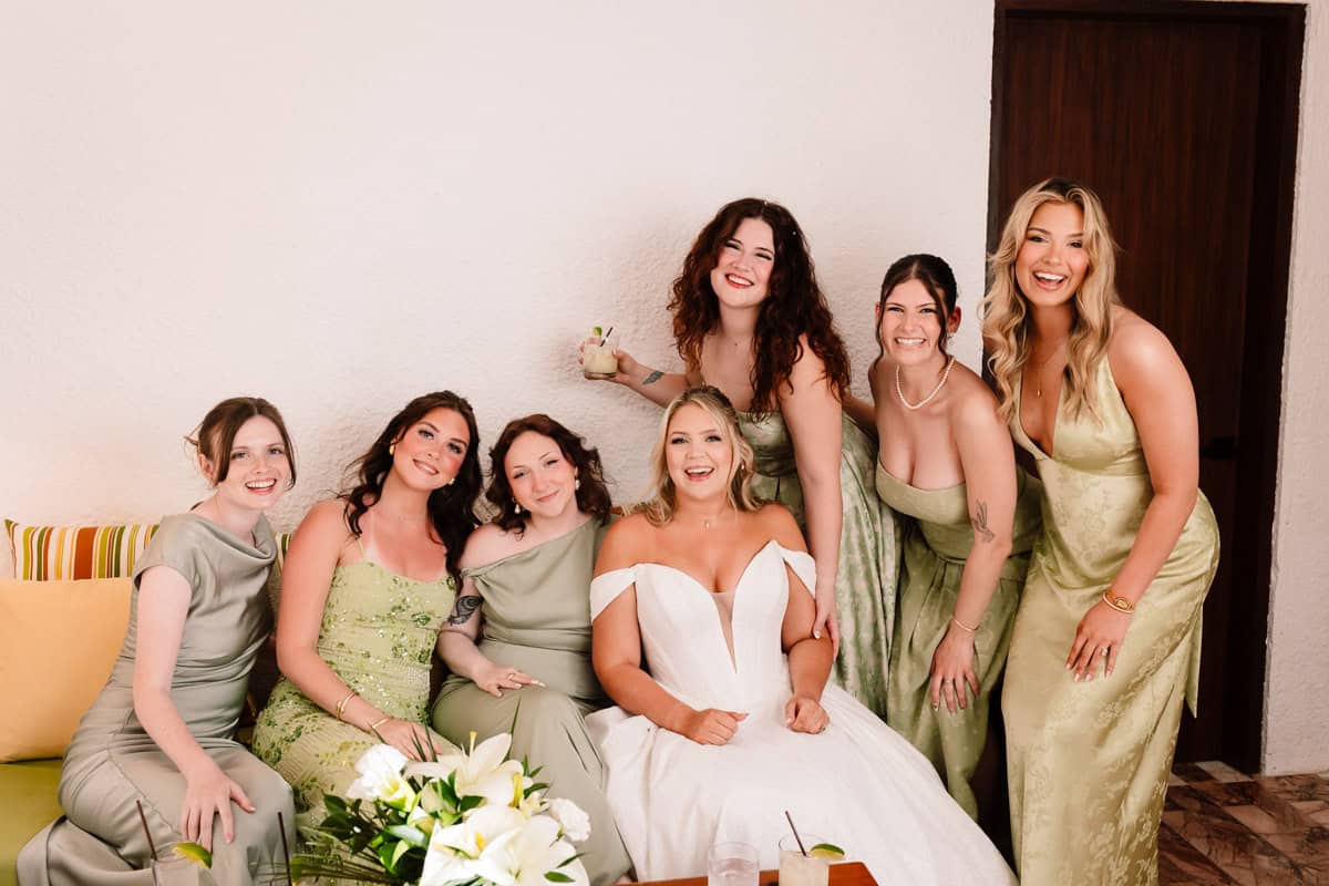 Isla Mujeres beach wedding bride getting ready Nicole Texas destination wedding