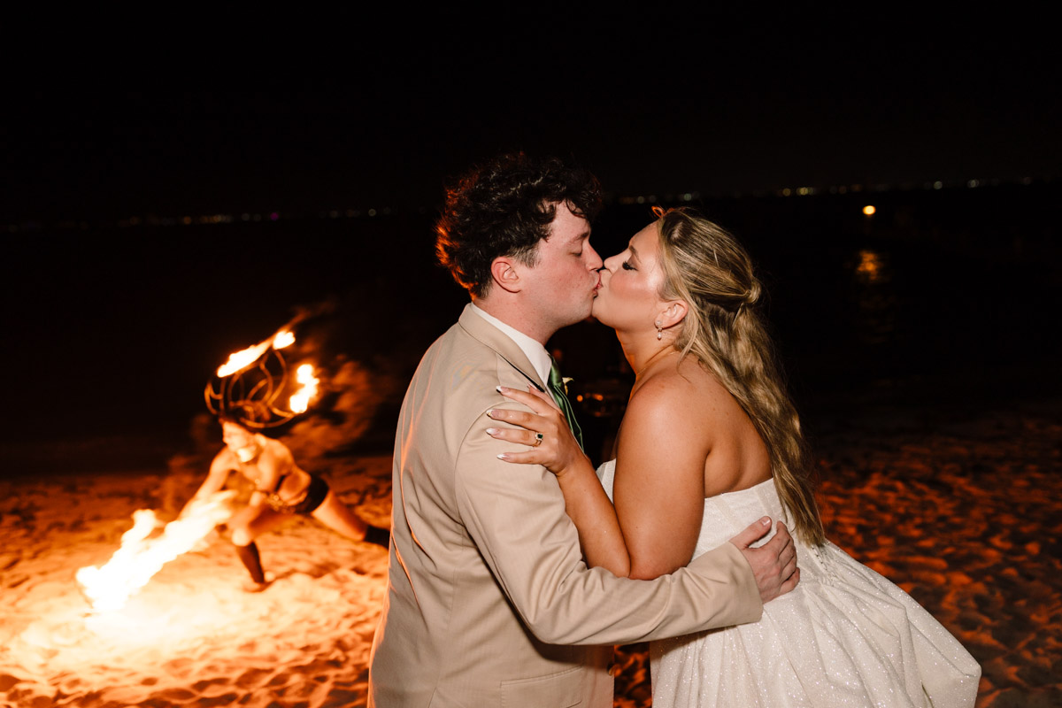 Isla Mujeres beach wedding editorial portraits Nicole and Parker